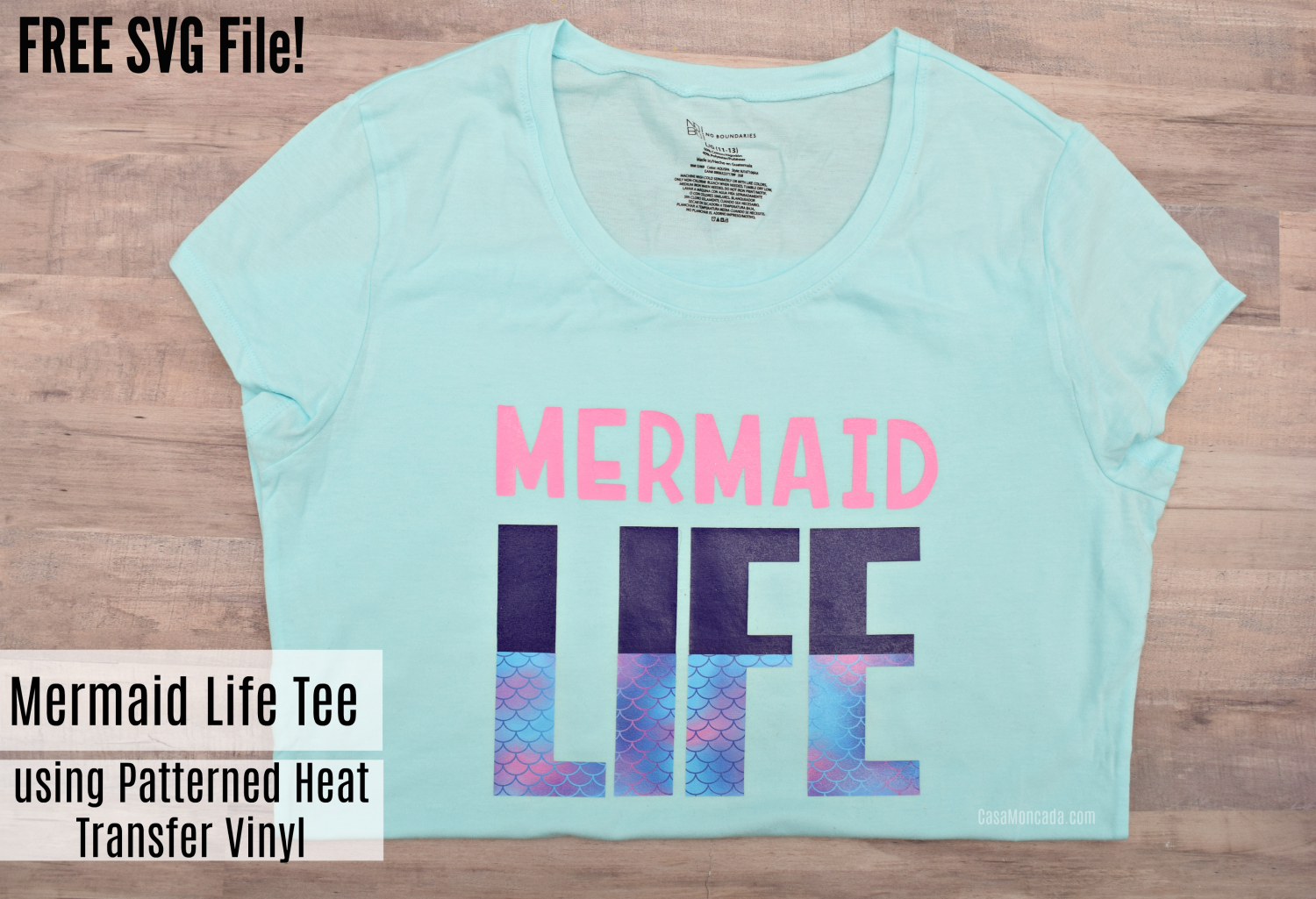 Download Mermaid Life Tee Using Patterned Heat Transfer Vinyl Sprinklediy